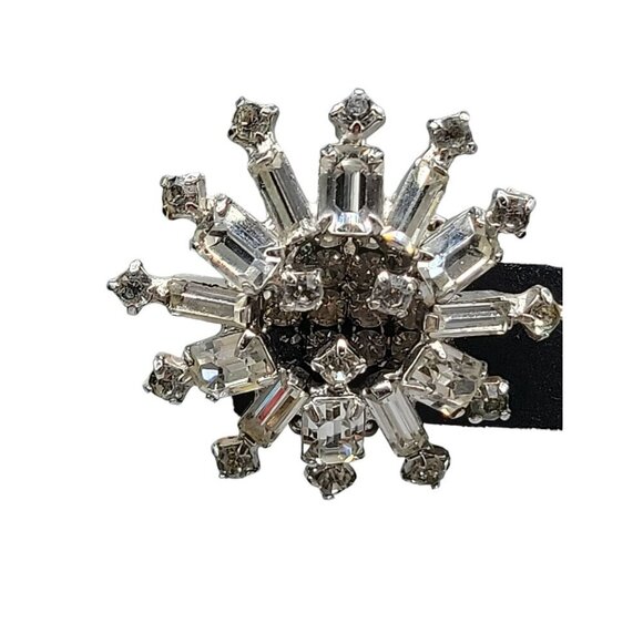 Kramer Clip On Earrings Early 1940s Sparkling Star Crystal Signed Kramer Vtg - Picture 9 of 16